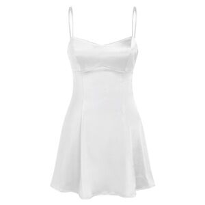white satin mini dress